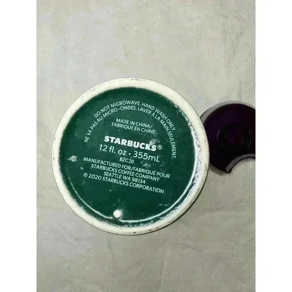 Starbucks Floral Pansies Spring Valentines 2021 Limited Ceramic Travel Mug 12oz - Picture 5 of 6